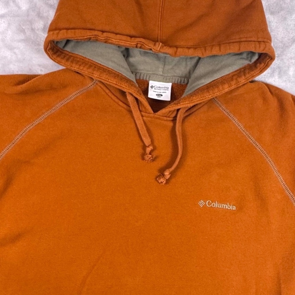 Columbia Mens XXL Burnt Orange Raglan Pullover Hoodie XM 2124